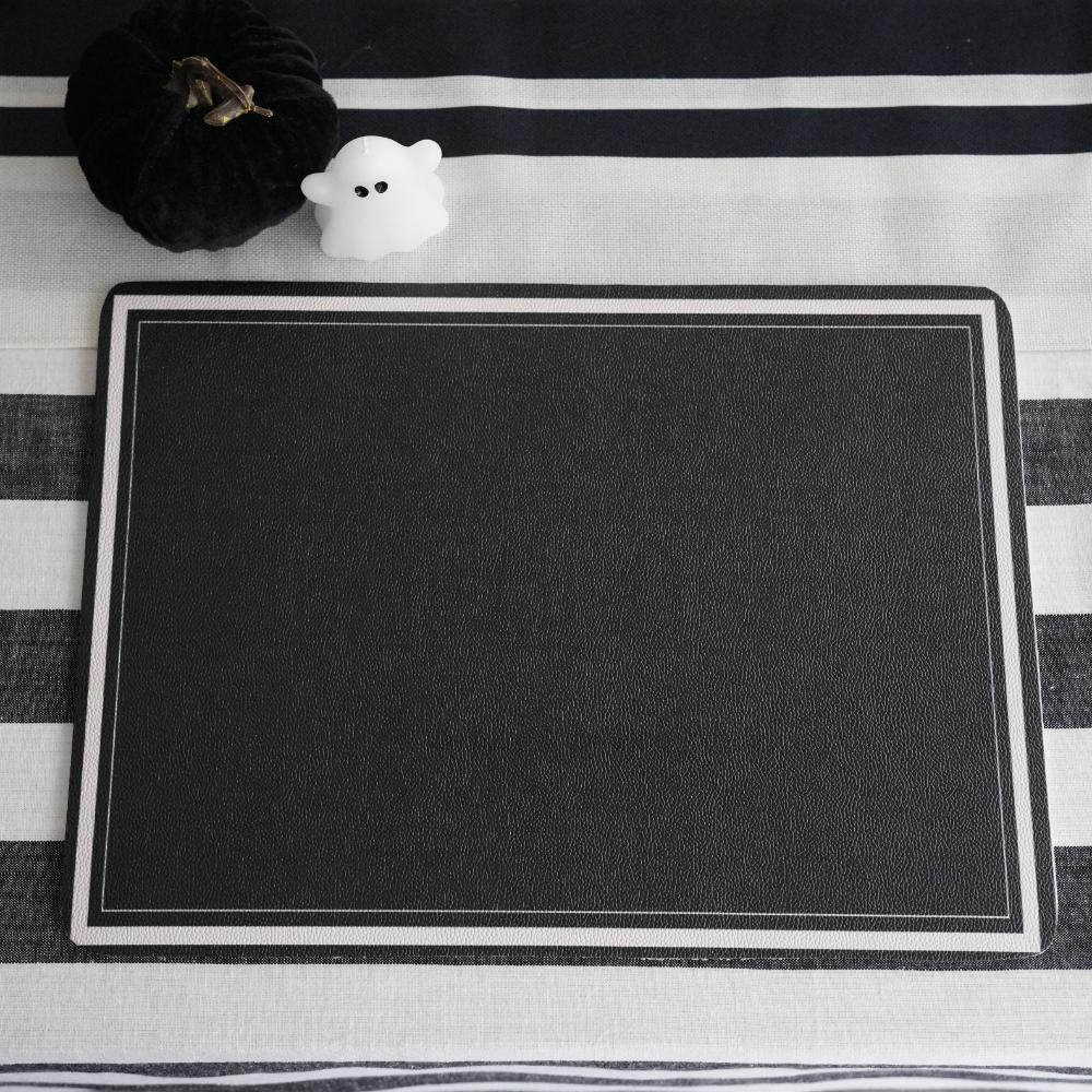 ブラックホワイトライン　ランチョンマット