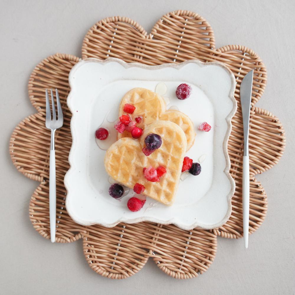 洗えるフラワープレイスマット・益子焼もくもく皿（大）