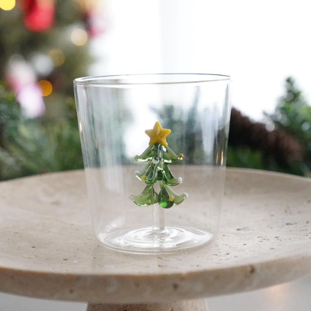モチーフガラスカップ　クリスマスツリー