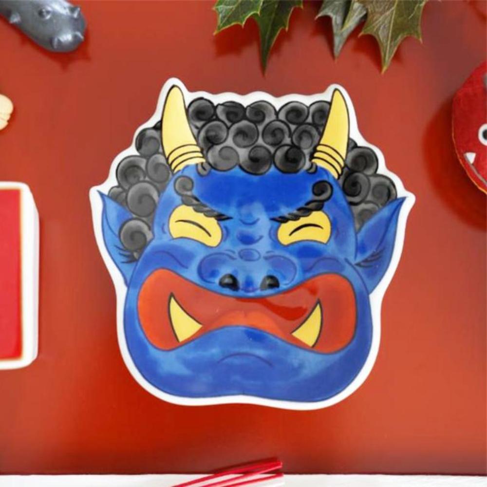 錦 笑う青鬼 小銘々皿